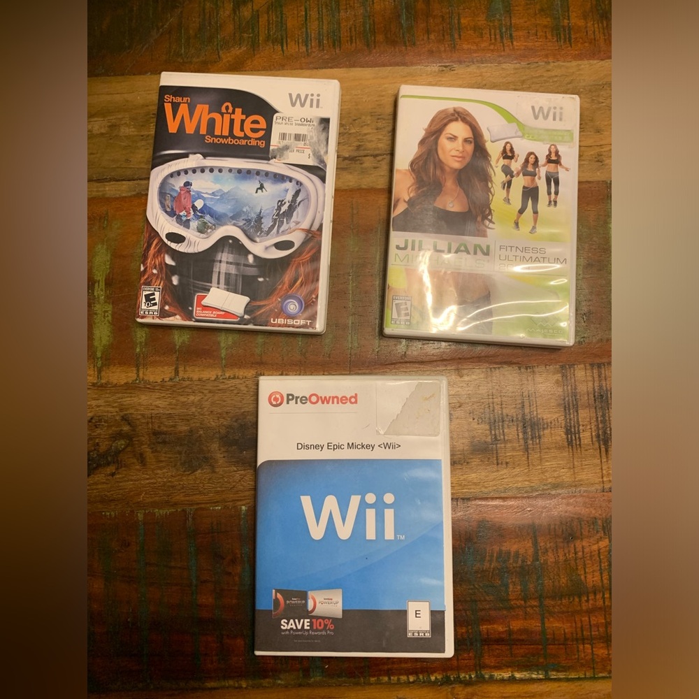 Nintendo Wii Game Lot Shawn White Jillian Michaels Epic Mickey Disney Snowboard